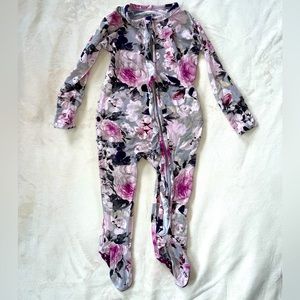 Posh Peanut Tessa ruffled one-piece pajamas